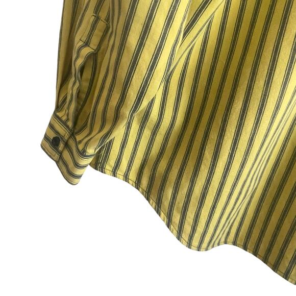 Levis Mens Shirt M Yellow Stripe Cotton Button Up Casual Office Western Rodeo - Picture 6 of 14